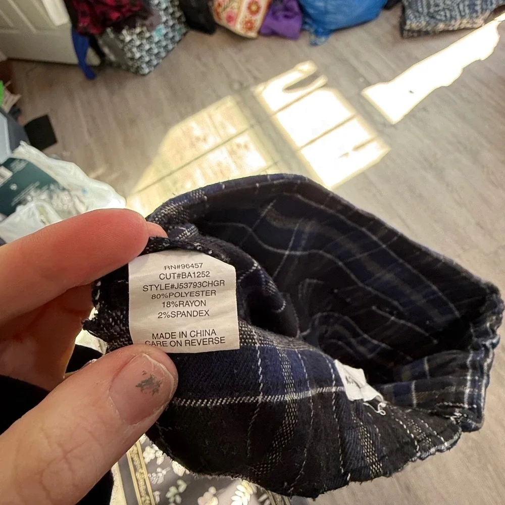 Eyeshadow Plaid Mini‎ Skirt Blue Black Tan Women's Size 3 academia